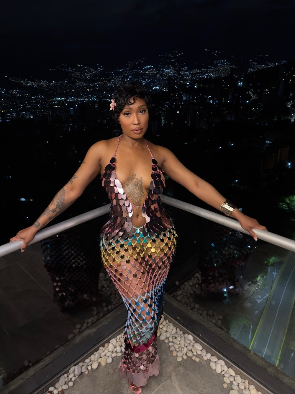 Multi-Color Sequin Mesh Mermaid Dress - Women Swim